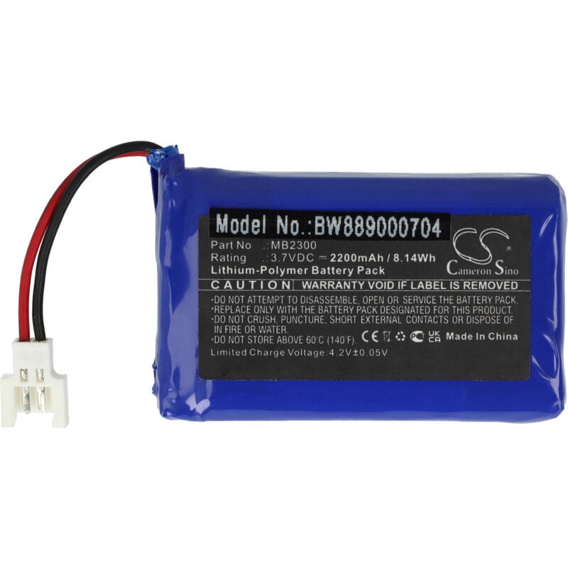 Battery compatible with Breo iDream 3, iNeck Handheld Massager, Massage Gun (2200mAh, 3.7 v, Li-polymer) - Vhbw