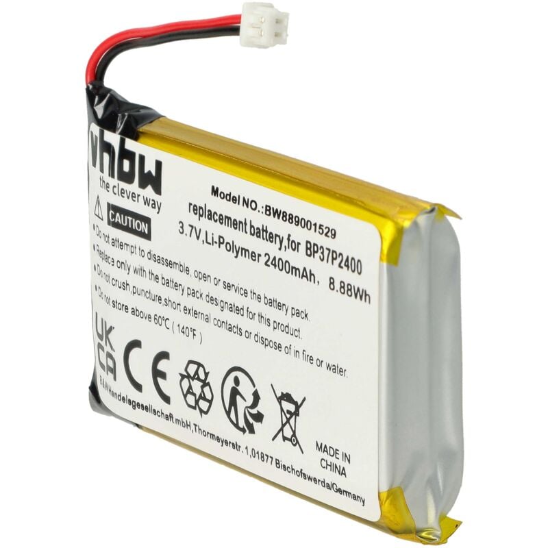 Vhbw - Battery compatible with Dogtra pathfinder trx, pathfinder Dog Collar Trainer (2400mAh, 3.7 v, Li-polymer)