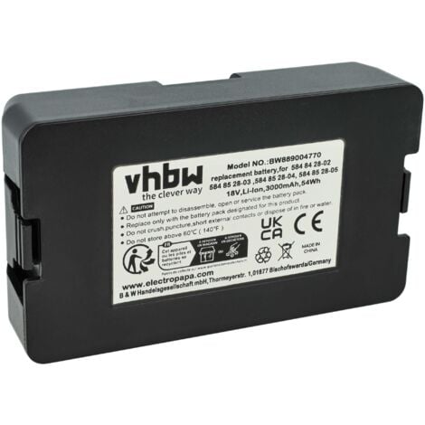 vhbw Battery compatible with Flymo EasiLife 800, 350, 500, 200 Robotic Lawnmower (3Ah, 18 V, Li-Ion)