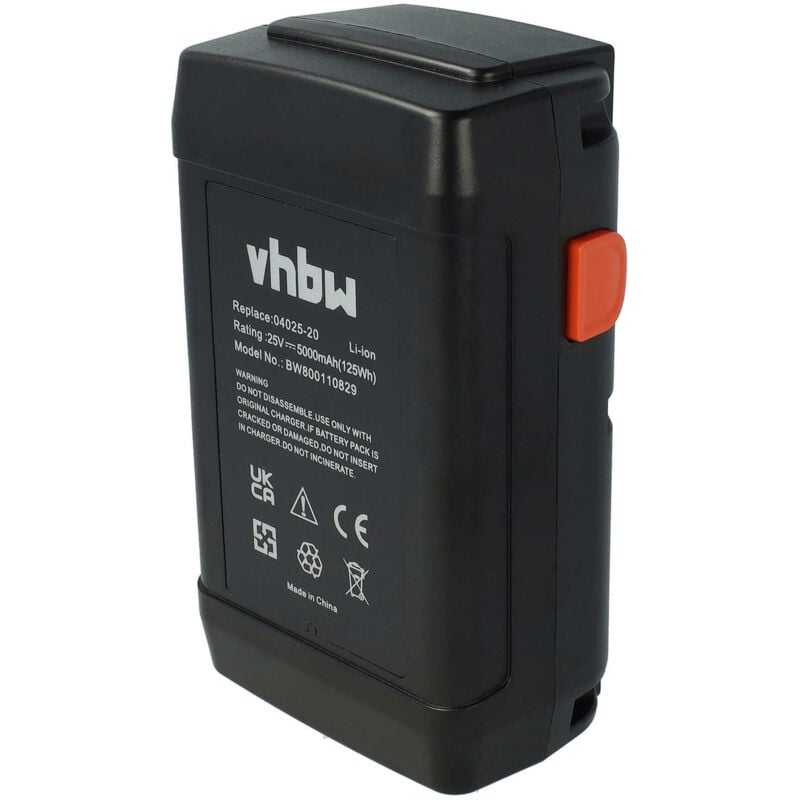 vhbw Battery compatible with Gardena Cylinder Lawnmower 380 C (4024-20), 380 EC (4028-20), 380 Li (4025-20) Lawnmower (5000mAh, 25 V, Li-Ion)