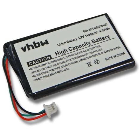 vhbw Battery compatible with Garmin Nüvi 55LMT, 56LM, 56LMT, 57LM, 57LMT, 68LMT GPS Navigation System Sat Nav (1100mAh, 3.7V, Li-Ion)