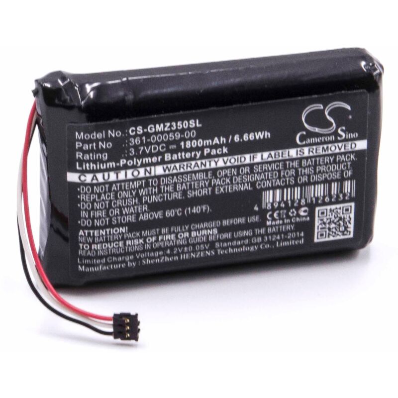 Vhbw Battery Compatible With Garmin 010-01043-01, 020-00218-05 Gps Navigation System Sat Nav (1800Mah, 3.7 V, Li-Polymer)