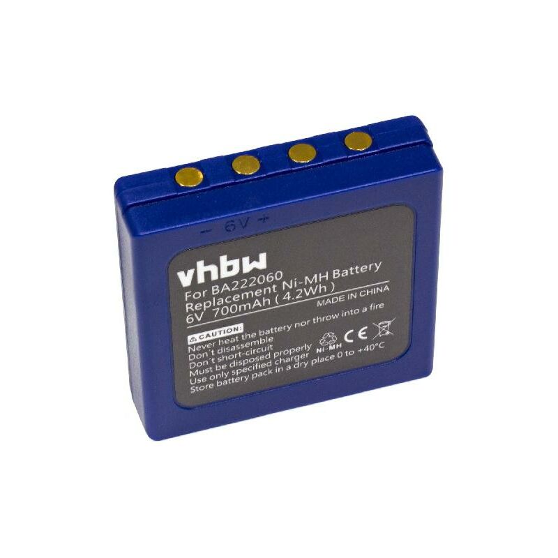 Battery compatible with Hetronic tga, tgb Radio, Walkie-Talkie (700mAh, 6 v, NiMH) - Vhbw