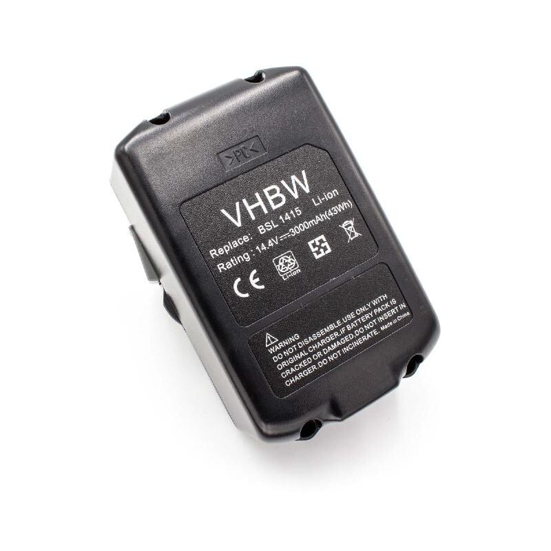 Battery compatible with Hitachi / HiKOKI 14DSL Electric Power Tools (3000mAh Li-Ion 14.4V) - Vhbw