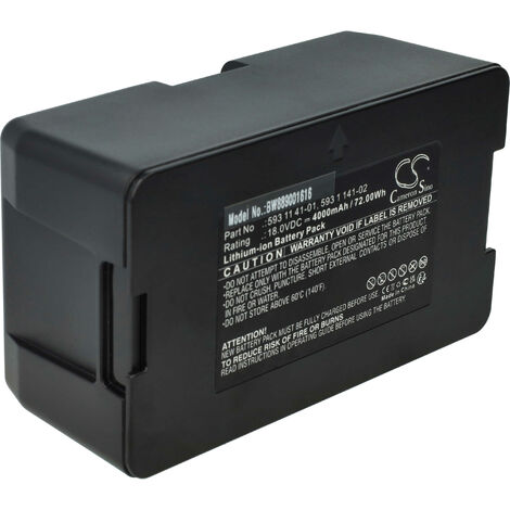 vhbw Battery compatible with Husqvarna Automower 450X NERA, 450X (MY2019/2020+), 450XH Robotic Lawnmower Lawnmower (4000mAh, 18 V, Li-Ion)