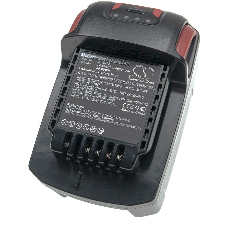 vhbw Battery compatible with Ingersoll Rand W5330, W5350, W7150, W7250 Power Tools (4000 mAh, Li-ion, 20 V)