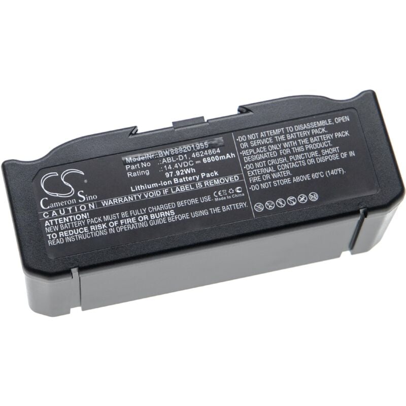 Battery compatible with iRobot Roomba i857840, i817840, i8550, j517840, i755840, J557840 Home Cleaner Black (6800 mAh, 14.4 v, Li-Ion) - Vhbw