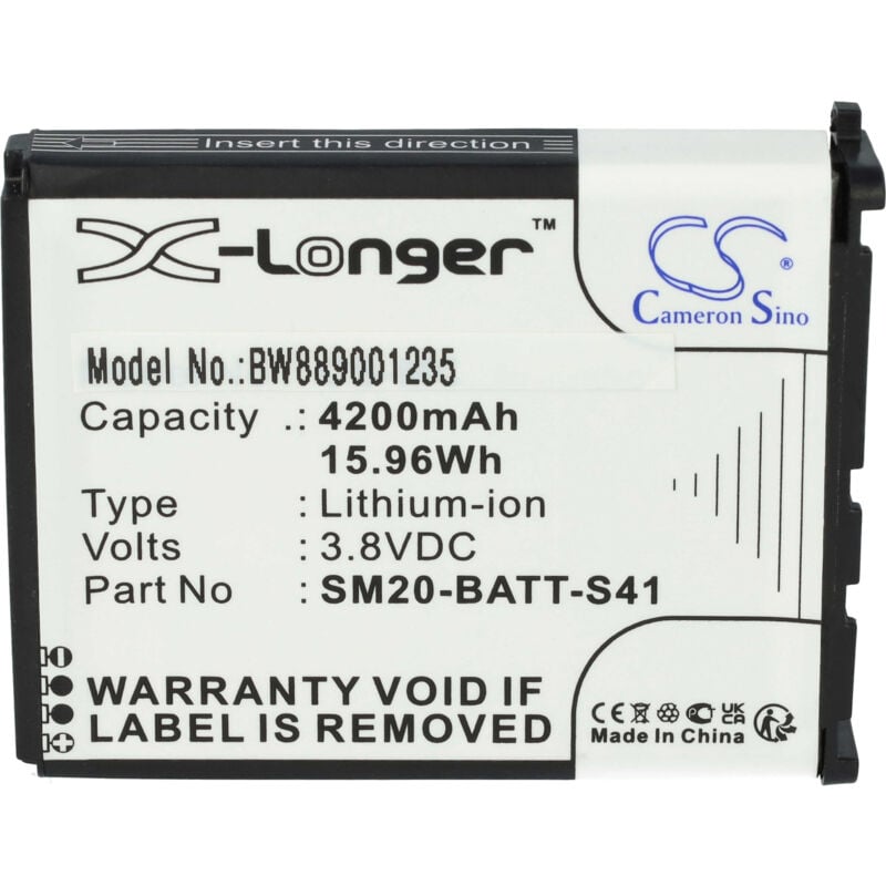 Battery compatible with M3 Mobile SM20, SM20 x Barcode Scanner pos (4200mAh, 3.8 v, Li-ion) - Vhbw