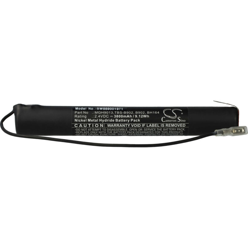 Vhbw - Battery compatible with Mackwell NT400LAHT2AX, NMH24SS, J18720X3C03AE Escape Route, Emergency Light (3800mAh, 2.4 v, NiMH)