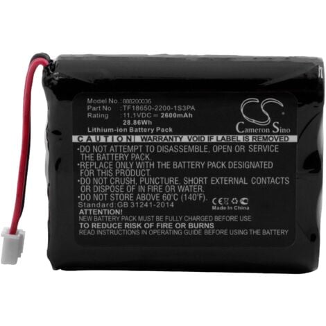 vhbw Battery compatible with Marshall Stockwell Loudspeaker (2600 mAh, 11.1 V, Li-Ion)