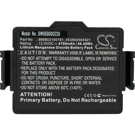 vhbw Battery compatible with Philips DSA FR3 Medical Equipment (4700mAh, 12 V, Li-MnO2)