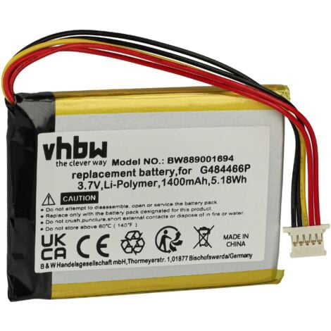 vhbw Battery compatible with Polar V650 GPS Bicycle Bike Computer Speedometer (1400mAh, 3.7 V, Li-polymer)