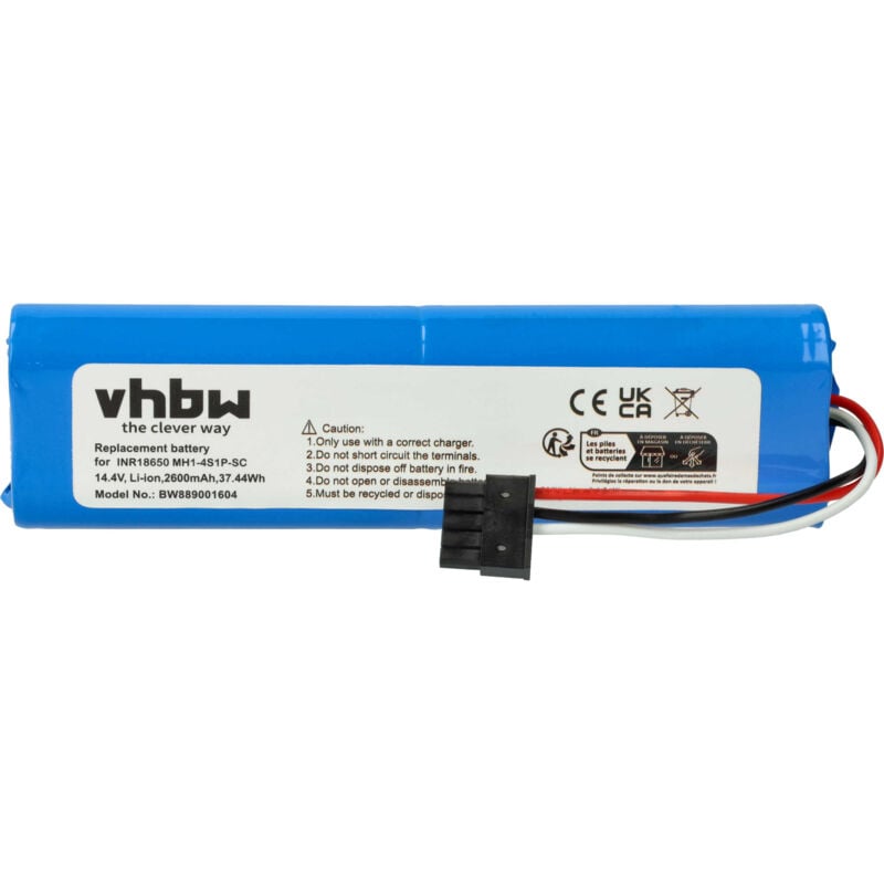 Battery compatible with Proscenic M6 Pro, lds M7 Vacuum Cleaner (2600mAh, 14.4 v, Li-ion) - Vhbw