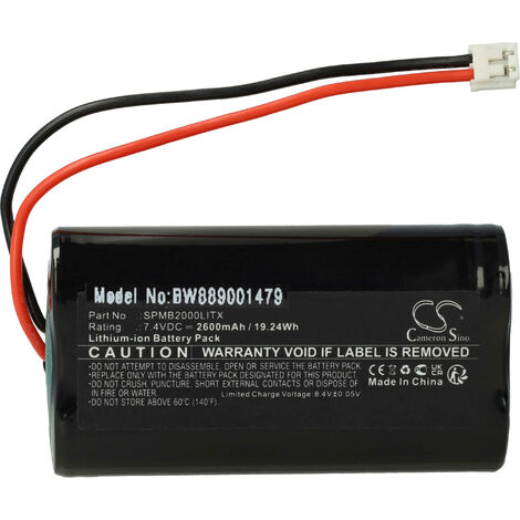 vhbw Battery compatible with Spektrum transmitter DX7S, DX8, DX9 Remote Control (2600mAh, 7.4 V, Li-ion)