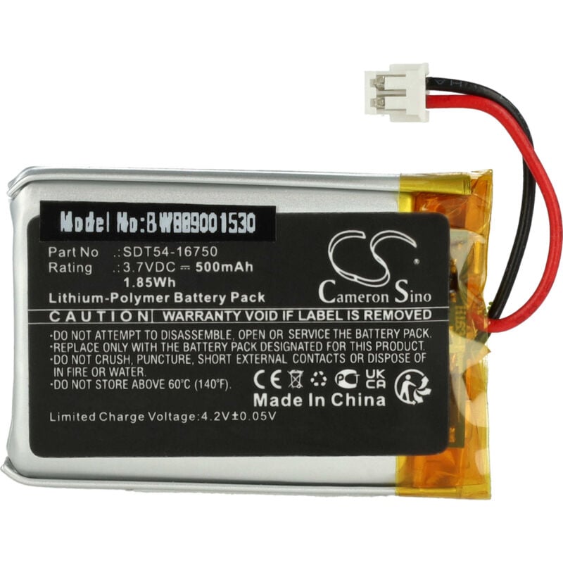 vhbw Battery compatible with SportDog SD-575, SD-575E Dog Collar Trainer (500mAh, 3.7 V, Li-polymer)