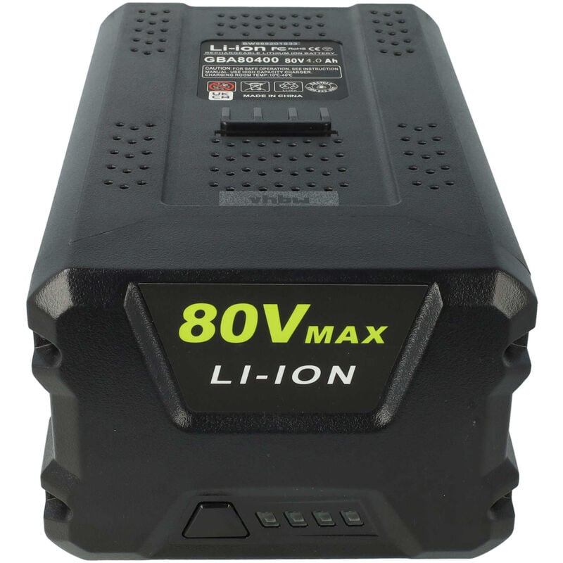 vhbw 1x Battery Replacement for Greenworks GBA80500, GBA80400, GBA80250 for Garden Tools (4000mAh, 80 V, Li-Ion)
