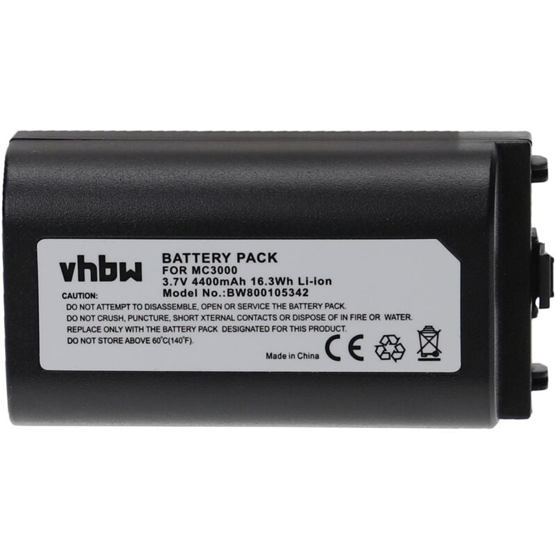 Battery compatible with Symbol MC30X0RLCP28S-00E, MC30X0RLCP38S-00E, MC30X0 Laser Barcode Scanner pos (4400 mAh, 3.7 v, Li-Ion) - Vhbw