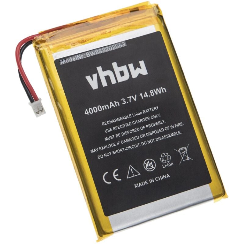 Vhbw - 1x Battery compatible with Technaxx TX59, TX-59+ Intercom Doorbell with Camera (4000 mAh, 3.7 v, Li-Ion)