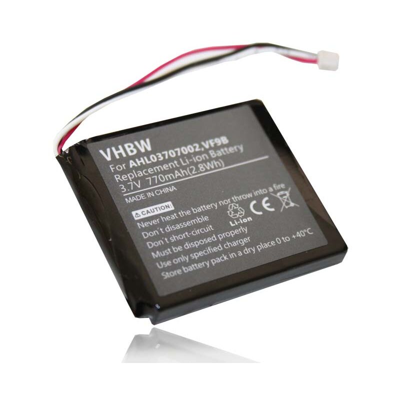 Vhbw - Battery compatible with TomTom Start 2 Europe, Start 2 Central Europe Traffic gps Navigation System Sat Nav (770mAh, 3.7 v, Li-ion)