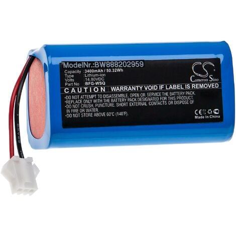 vhbw Battery compatible with Ultenic D5s Home Cleaner (3400mAh, 14.8 V, Li-ion)