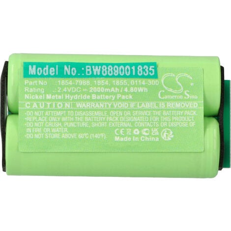 vhbw Battery compatible with Wahl Arco SE, Professional Animal Arco, 8786 Electric Razor (2000mAh, 2.4 V, NiMH)