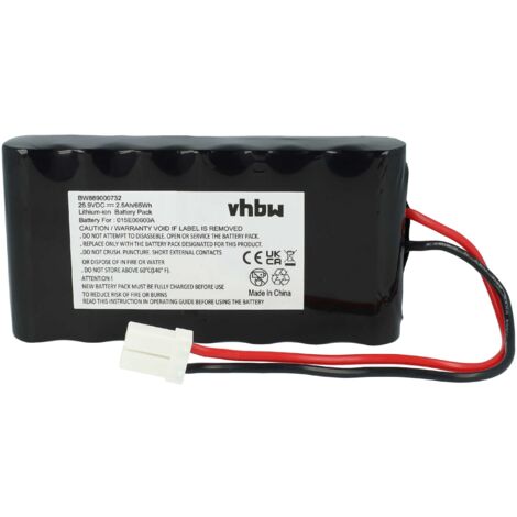 vhbw Battery compatible with Wiper i100S, i130s, i70 Lawnmower (2500mAh, 25.9 V, Li-ion)