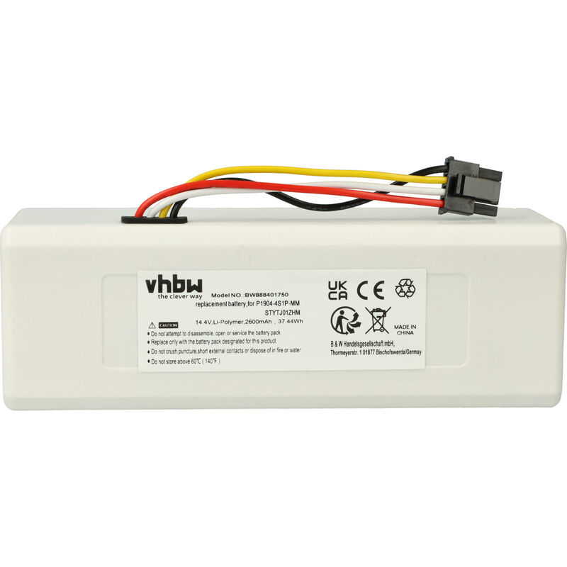 vhbw Battery compatible with Xiaomi Mijia 1C Home Cleaner (2600mAh, 14.4 V, Li-ion)