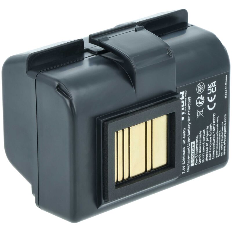 vhbw 1x Battery compatible with Zebra ZQ610HC, ZQ620, ZQ620HC, ZQ630 Printer Copier Scanner Label Maker (5200mAh, 7.4 V, Li-Ion)