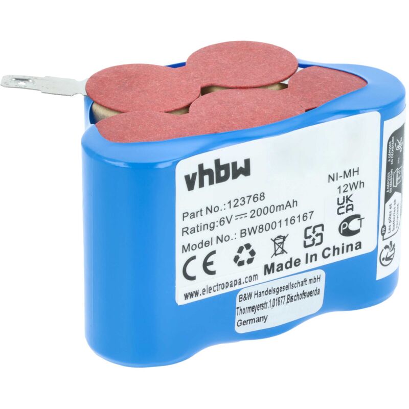 Vhbw - Battery Pack compatible with Sachs Motors in Various Mopeds with Charge Regulator (2 Ah, 6 v, NiMH)