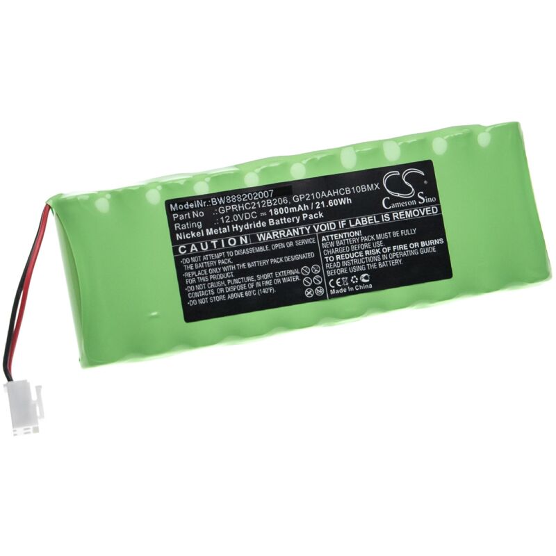 Battery Replacement for Ansmann 2412-3011 for Roller Shutter Drive Swing Gate Operator Garage (1800mAh, 12 v, NiMH) - Vhbw