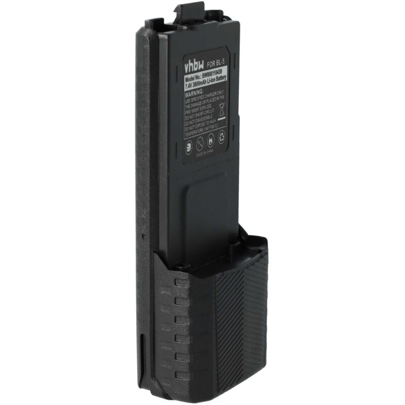 vhbw Battery Replacement for Baofeng BL-5 for Radio, Walkie-Talkie (3800 mAh, 7.4 V, Li-ion)