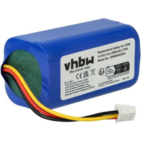 vhbw Battery Replacement for Blaupunkt D071-INR-CH-4S1P, 6.60.40.02-0 for Vacuum Cleaner (2600mAh, 14.4 V, Li-ion)