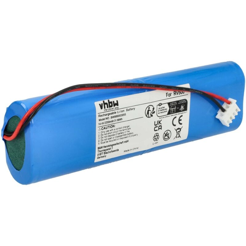 Vhbw - Battery Replacement for Chuango CL059 for Home Cleaner (2200 mAh, 14.4 v, Li-Ion)