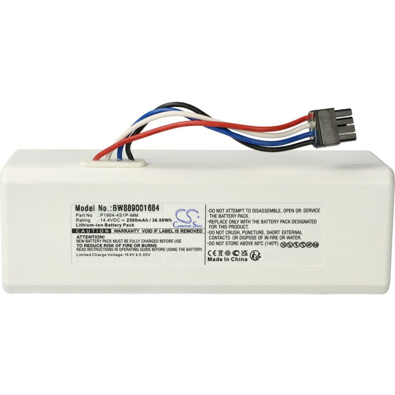 Vhbw - Battery Replacement for Dreame P1904-4S1P-MM for Home Cleaner (2500mAh, 14.4 v, Li-ion)