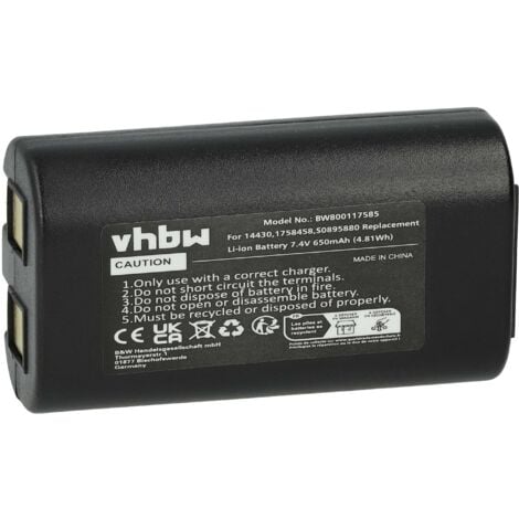 LTS FAFA vhbw Battery Replacement for Dymo 1758458, S0895880, S0915380, W003688 for Printer Copier Scanner Label Maker (650mAh, 7.4V, Li-Ion)