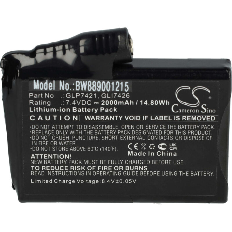 Battery Replacement for Glovii GLI7426, GLP7421 for Heated Motor Bike Gloves (2000mAh, 7.4 v, Li-ion) - Vhbw