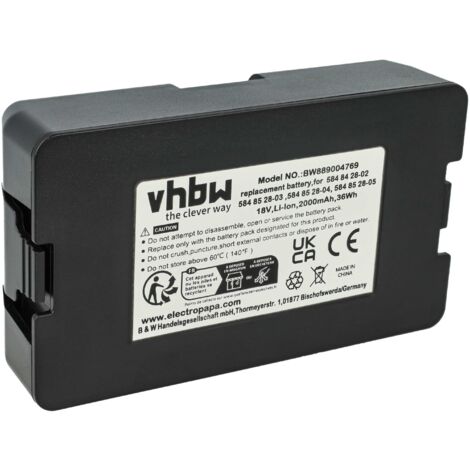 vhbw Battery Replacement for Husqvarna 5902142-03, 5902142-04, 590 81 01-01, 590 21 42-03, 590 21 42-04 for Robotic Lawnmower (2Ah, 18 V, Li-Ion)