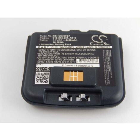 vhbw Battery Replacement for Intermec 318-016-002, 318-016-001 for Barcode Scanner POS (4400 mAh, 3.7 V, Li-Ion)