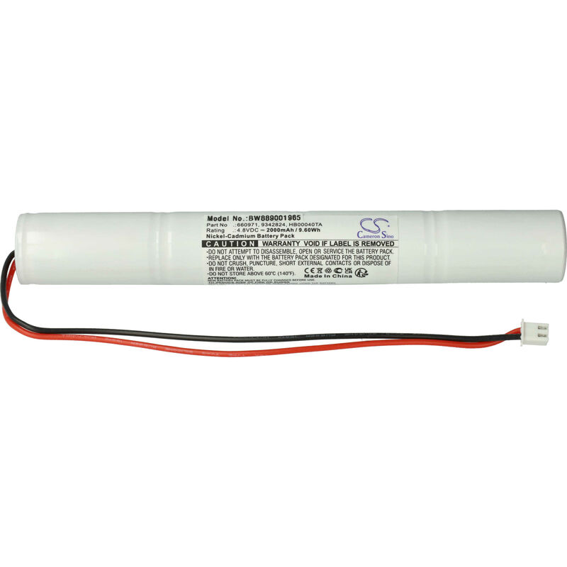 Vhbw - Battery Replacement for Legrand 9342824, 660971, HB00040TA for Escape Route, Emergency Light (2000mAh, 4.8 v, NiCd)