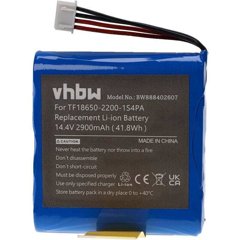 Battery Replacement for Marshall TF18650-2200-1S4PA for Loudspeaker (2900 mAh, 14.4 v, Li-ion) - Vhbw