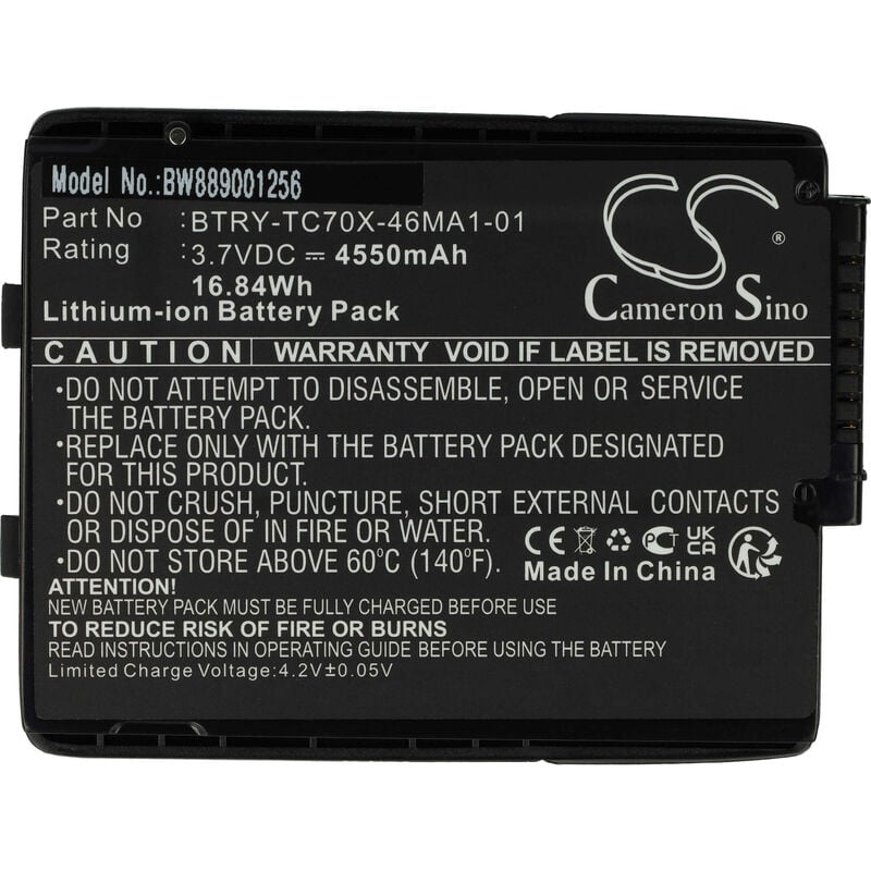 Battery Replacement for Motorola BTRY-TC70X-46MA1-01, BTRY-TC7X-46MA2, SAC-TC7X-4BTYC1 for Barcode Scanner pos (4550mAh, 3.7 v, Li-ion) - Vhbw