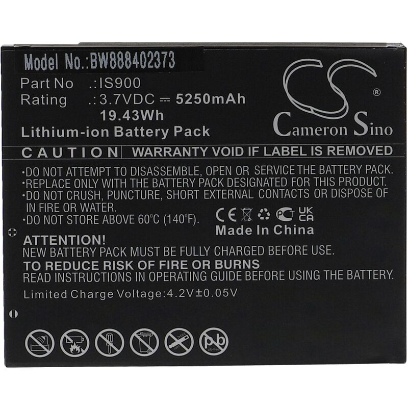 Battery Replacement for Pax IS900 for nfc Smart Card Reader (5250mAh, 3.7 v, Li-ion) - Vhbw