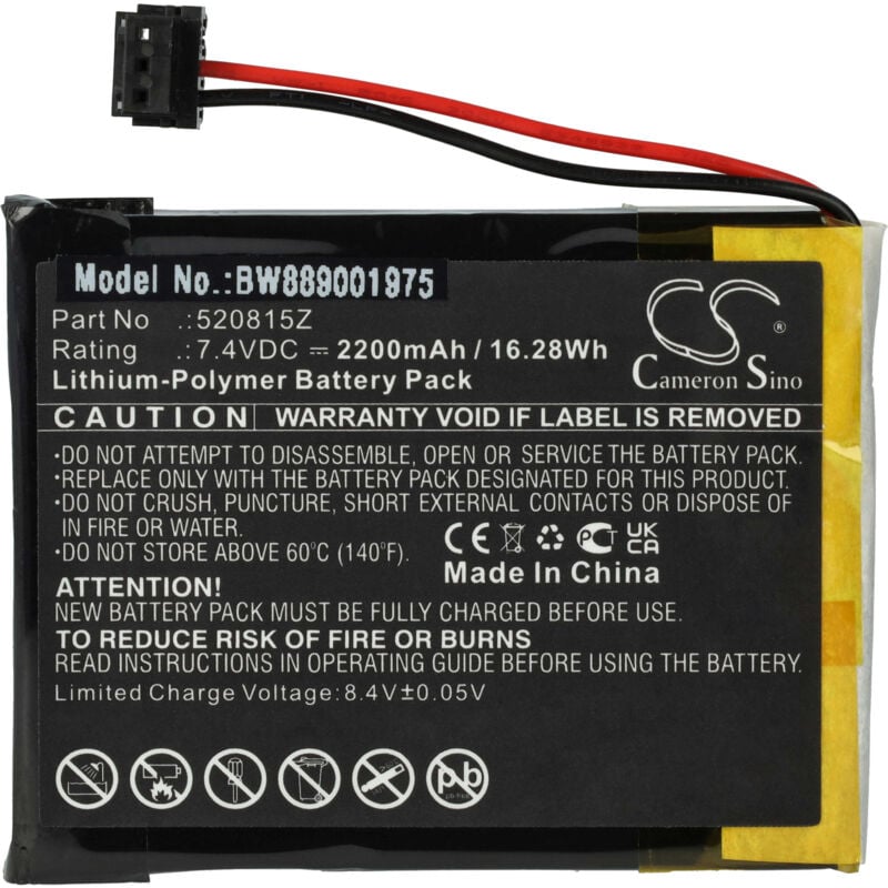 Vhbw - Battery Replacement for Pentair 520815Z for Remote Control, Pool Control System (2200mAh, 7.4 v, Li-polymer)