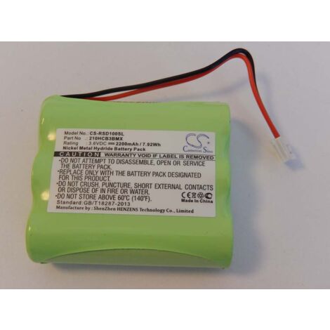vhbw Battery Replacement for Robert Sports 210HCB3BMX for MP3-Player Music Player (2200 mAh, 3.6 V, NiMH)