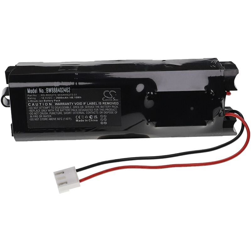 Vhbw - Battery Replacement for Rowenta MISRH5273-01, RS-RH5273 for Vacuum Cleaner Home Cleaner (2600 mAh, 18.5 v, Li-polymer)