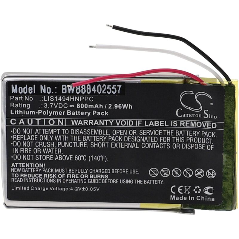 Vhbw - Battery Replacement for Sony LIS1494HNPPC for Wireless Headset Headphones (800 mAh, 3.7 v, Li-polymer)
