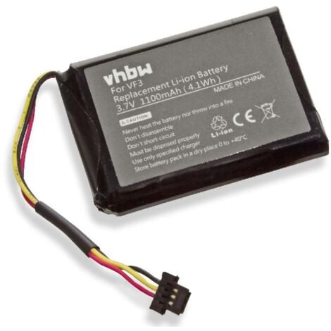 vhbw Battery Replacement for TomTom FMB0829021142, R2 for GPS Navigation System Sat Nav (1100mAh, 3.7V, Li-Ion)