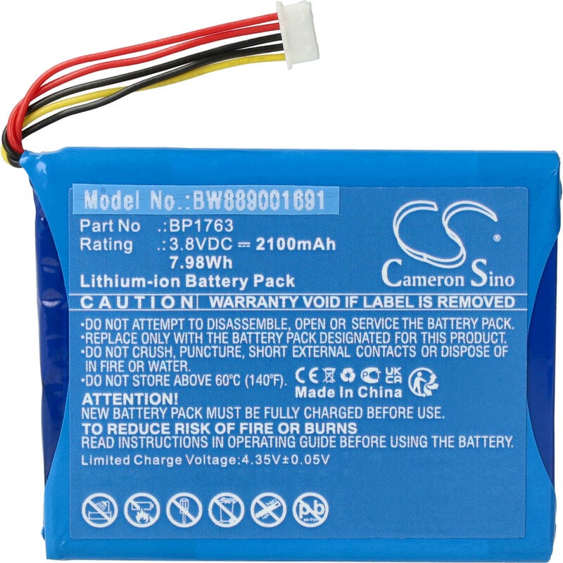 vhbw Battery Replacement for V-Tech BP1763 for Baby Monitor, Babyphone (2100mAh, 3.8 V, Li-ion)