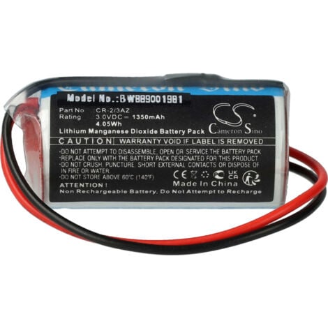 vhbw Battery Replacement for Verisure CR-2/3AZ for Alarm Units, Home Security (1350mAh, 3 V, Li-MnO2)