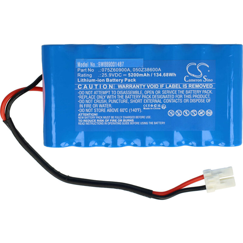Vhbw - Battery Replacement for Wiper 075Z60900A, 050Z38600A for Lawnmower (5200mAh, 25.9 v, Li-ion)